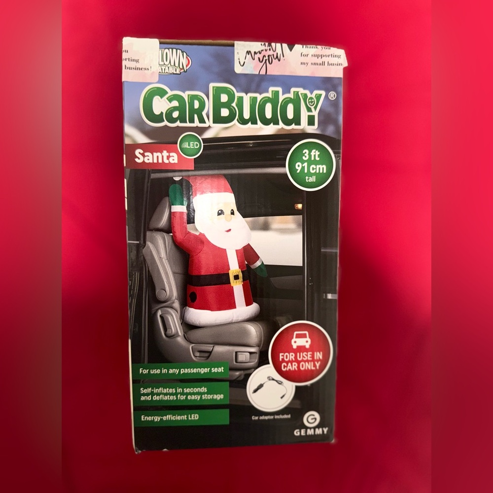 NWT Holiday 3 Foot Santa Claus Car Buddy Christmas Airblown Inflatable
